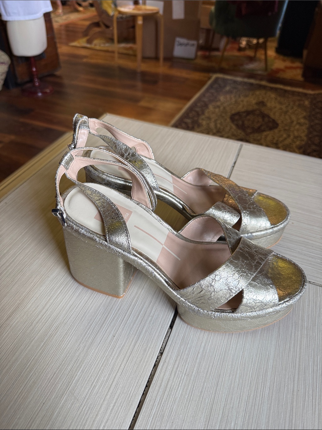 Dolce Vita Metallic Gold Platform Sandals